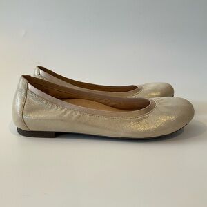Vionic Anita Gold Leather Ballet Flats
